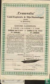 Transvalia, Land-Exploratie & Mijn-Maatschappij, Gewone aandeelen, Certificaat van fl. 1200,=