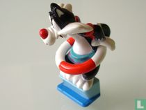 Sylvester als zwemmer