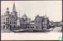 Heerlen, Het Emmaplein , de R. K. Kerk en het Postkantoor