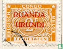 Strafportzegels met opdruk Ruanda Urundi - 1ste reeks