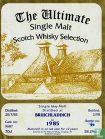 Étiquette de whisky Bruichladdich 12 ans d'âge Ultimate Selection