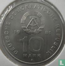 DDR 10 Mark 1981 "25th anniversary National people's army"
