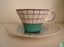 Granit funnel cup and saucer turquoise