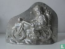 Kerstman op z'n motor