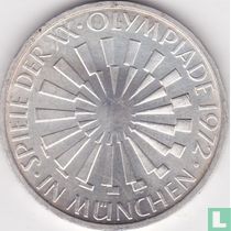 Allemagne 10 mark 1972 (F - type 2) "Summer Olympics in Munich - Spiraling symbol"