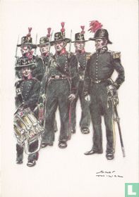 Officier en soldaten van de marinierscompagnie 1832