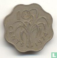Swaziland 10 cents 1974
