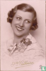 Ste. Catherine - Lachende vrouw met bloemencorsage