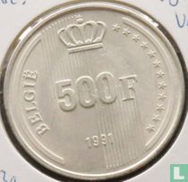 Belgien 500 Franc 1991 (NLD) "40 years Reign of King Baudouin"