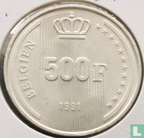 Belgien 500 Franc 1991 (DEU) "40 years Reign of King Baudouin"