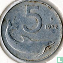 Italy 5 lire 1972