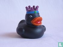 Badeend Zwart met Kroon Klein