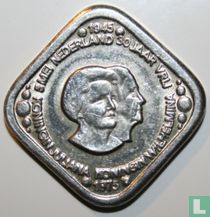 Herdenkingsstuiver Nederland 30 jaar vrij 1975 Juliana en Wilhelmina