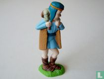 Shepherd with lamb