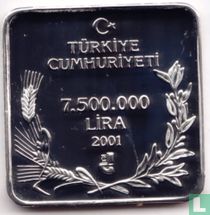 Turkey 7.500.000 lira 2001 (PROOF) "Eurasian Scops Owl"