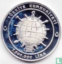 Turkey 7.500.000 lira 2000 (PROOF) "34th Chess Olympiad in Istanbul"
