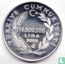 Turkey 7.500.000 lira 2000 (PROOF) "UNICEF"
