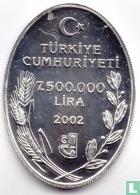 Turkey 7.500.000 lira 2002 (PROOF) "Campanula betulifolia"