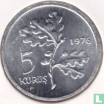 Türkei 5 Kurus 1976 "FAO – Kultur und Tugend"