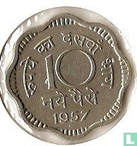 India 10 naye paise 1957 (Calcutta)
