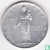 Vatican 10 lire 1953