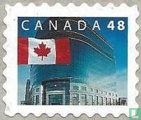 Flag in front of Ottawa main post office