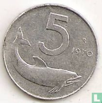 Italy 5 lire 1970