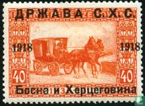 Bosnian stamp overprinted