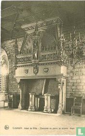 Louvain - Hôtel de Ville. Cheminée en pierre au premier étage
