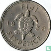 Fidji 6 pence 1958