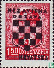Timbres yougoslaves, avec surcharge de bouclier