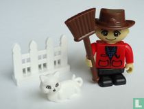 Farmer with Cat