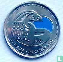 Canada 25 cents 2011 (gekleurd) "Orca"