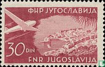Airplane above landscape