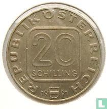 Autriche 20 schilling 1991 "200th anniversary Birth of Franz Grillparzer"