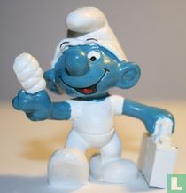 Schtroumpf avec pouce en bandage