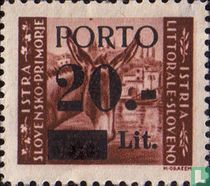 Timbres d'Istrie, avec surcharge PORTO