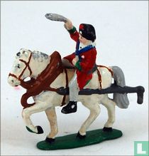 Cheval de trait avec cavalier