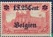 Deutsche Briefmarken mit Aufdruck "Belgien"