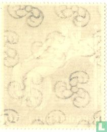 Three feathers in circle shape (multiple) stamp catalogue