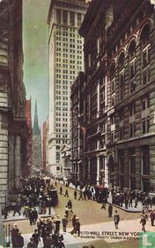 Wall Street Showing Trinity Church In Distance
