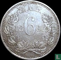 Afrique du Sud 6 pence 1892