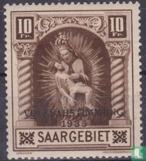 Madonna de Blieskastel avec surcharge VOLKSABSTIMMUNG 1935