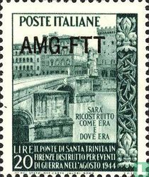 Restauratie van Santa Trinita brug in Florence