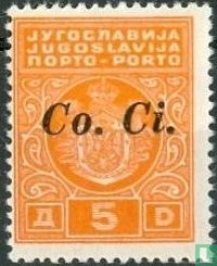 Postage due stamp with overprint