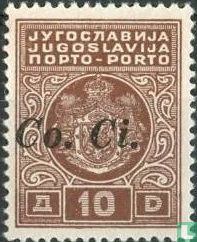 Postage due stamp with overprint