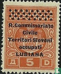 Postage due stamp with overprint