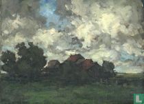 jelle Hoogstra-Boerderij onder een dreigende lucht
