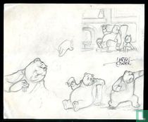 Marten Toonder: tekeningen van houdingen en mimiek Heer Bommel  en Tom Poes