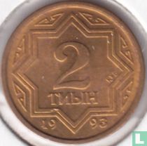 Kazachstan 2 tyin 1993 (zink bekleed met koper)